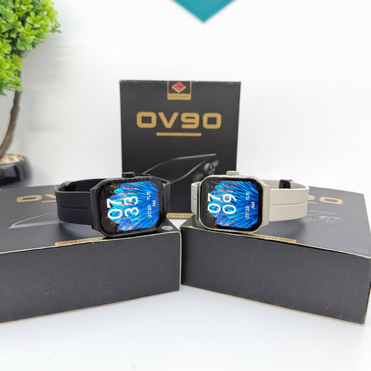 OV90 Premium 3D Curved AMOLED Smartwatch – Bluetooth Calling, AOD & Health Monitor