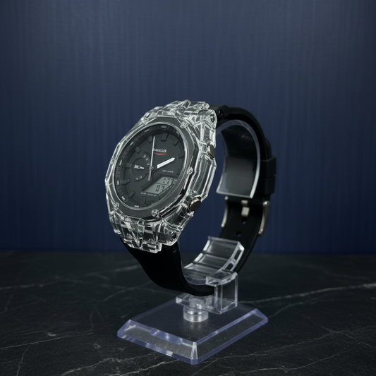 Skmei 2411 WaterProof 50m & 50+ Timezone Watch - Black/white