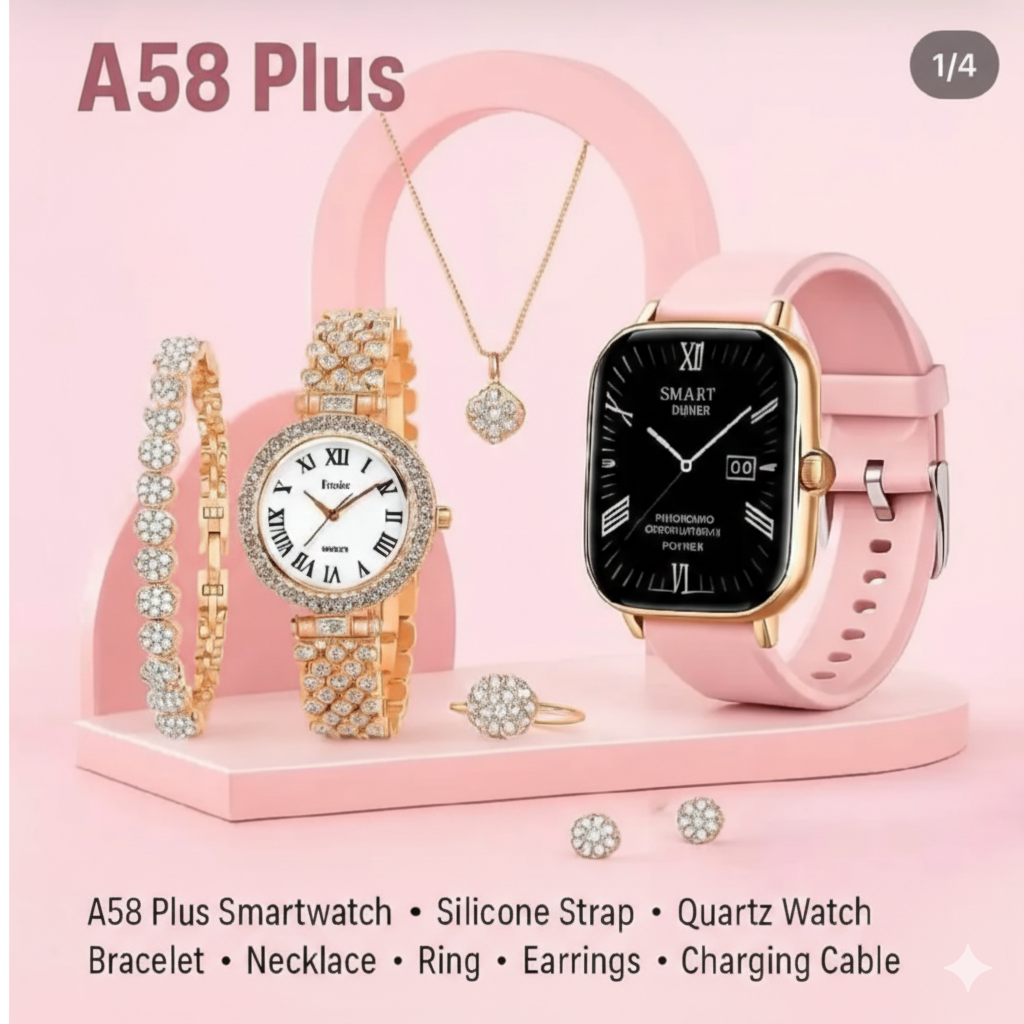 A58 Plus Women’s Smartwatch 6-in-1 | Fitness Tracker, Health Monitor & Perfect Gift