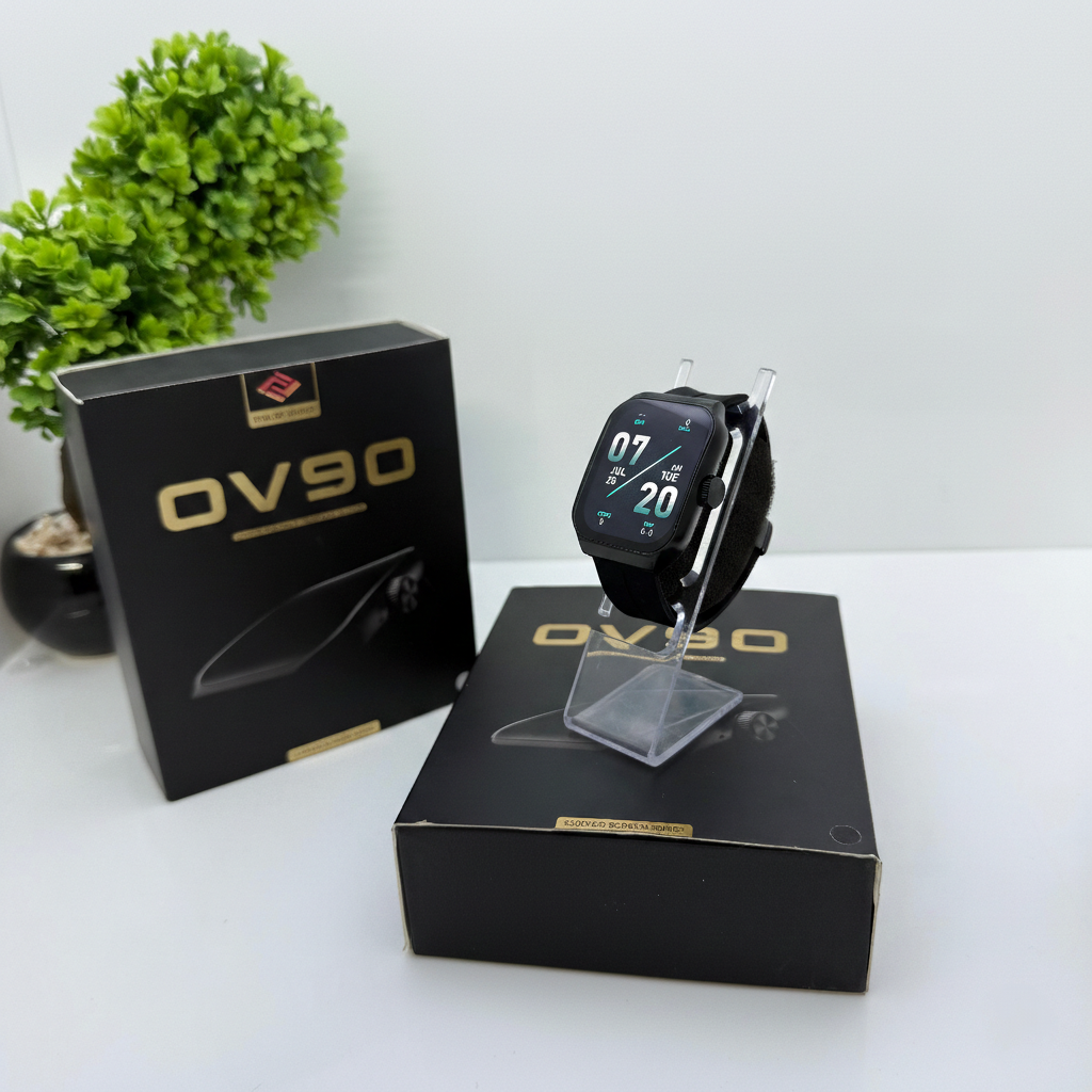 OV90 Premium 3D Curved AMOLED Smartwatch – Bluetooth Calling, AOD & Health Monitor