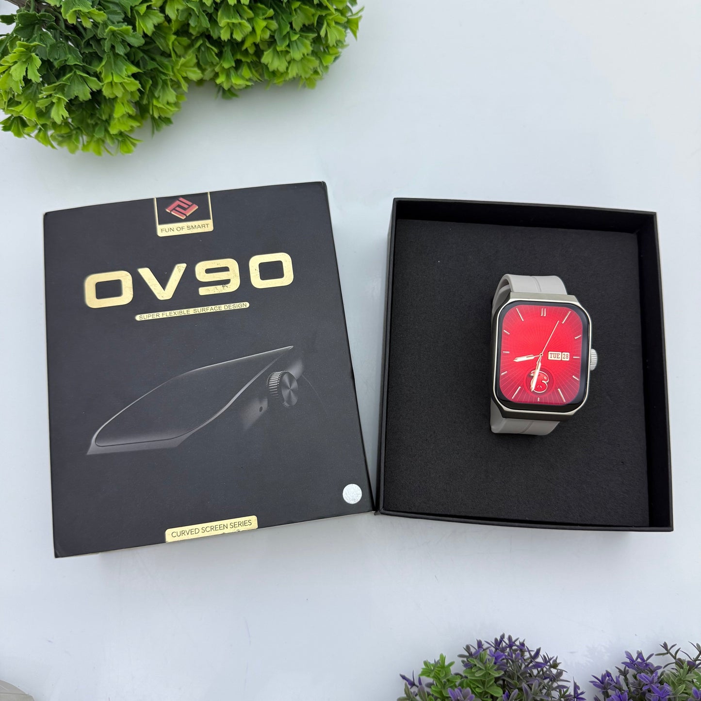 OV90 Premium 3D Curved AMOLED Smartwatch – Bluetooth Calling, AOD & Health Monitor