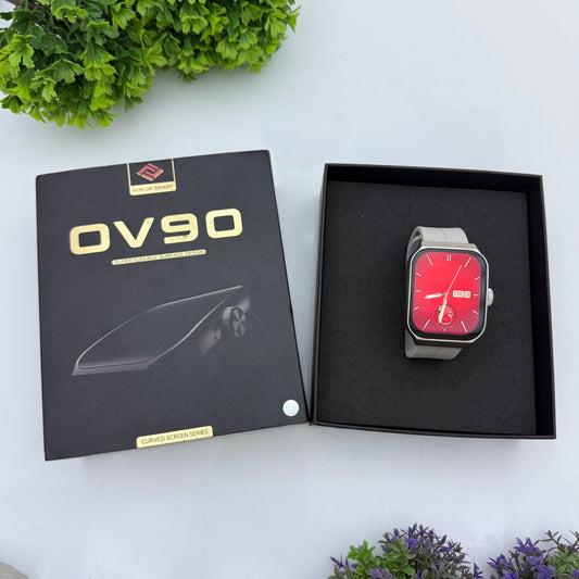 OV90 Premium 3D Curved AMOLED Smartwatch – Bluetooth Calling, AOD & Health Monitor